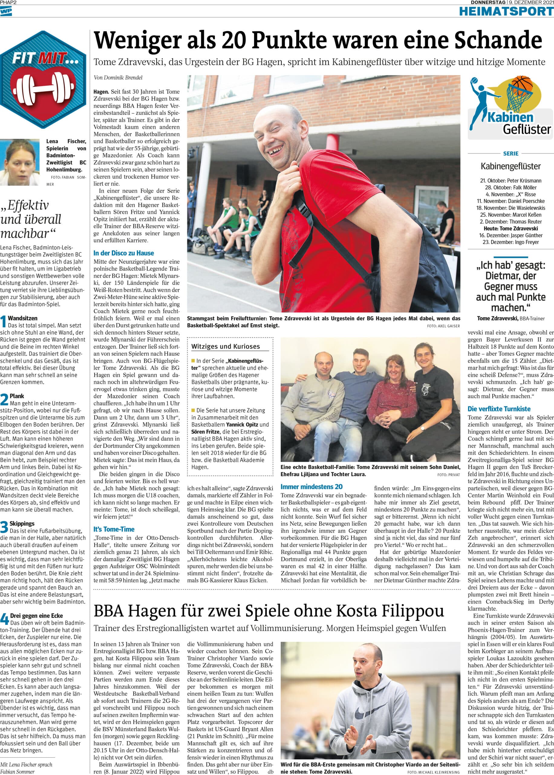 Weniger als 20 Punkte waren eine Schande